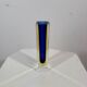 MURANO Flavio Poli Soliflore ou Vase carré vintage en Verre Bleu et Jaune