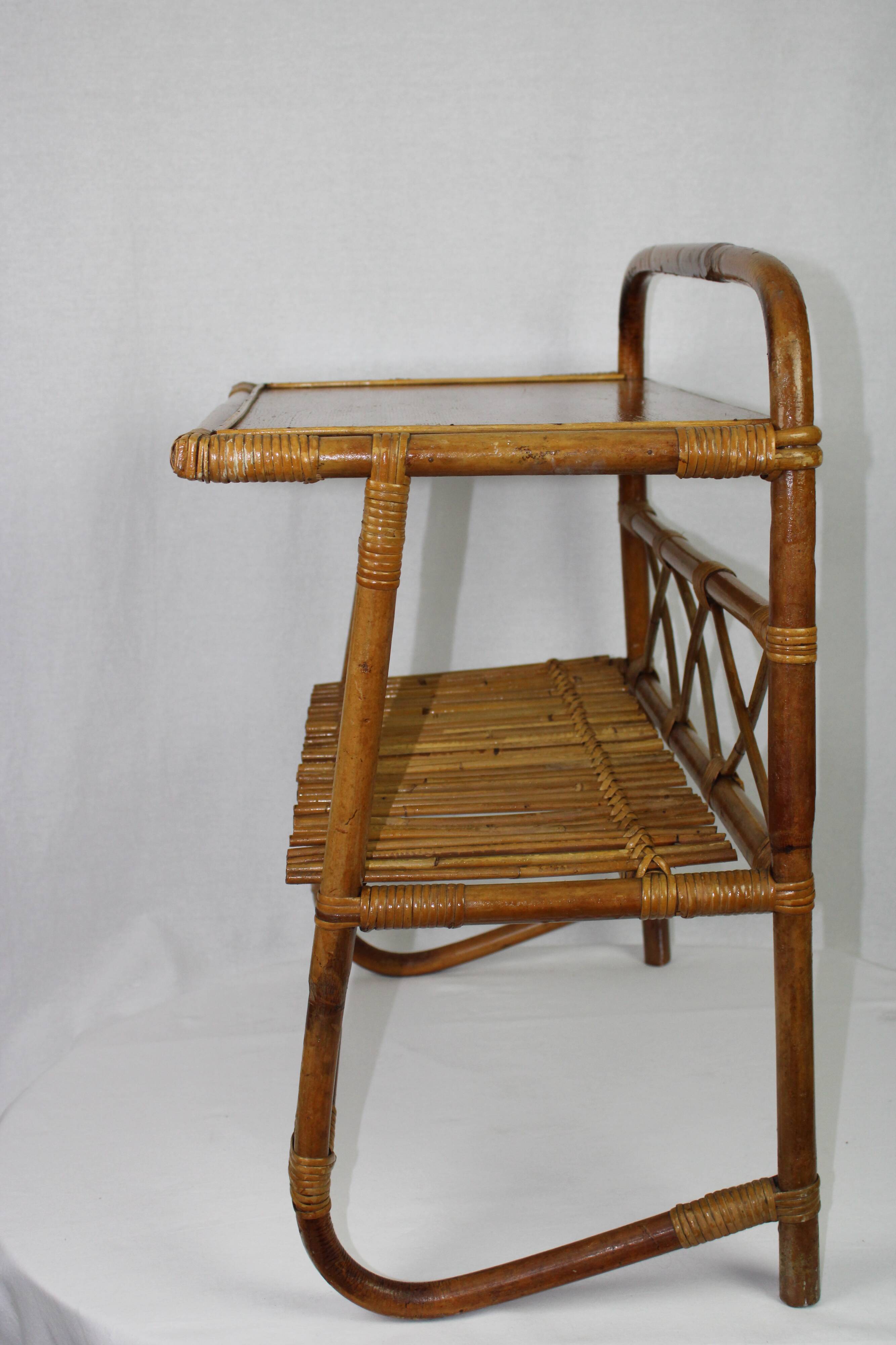 Rattan bedside table