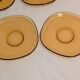 7-cup and saucer set VERECO France in amber glass – 1970s