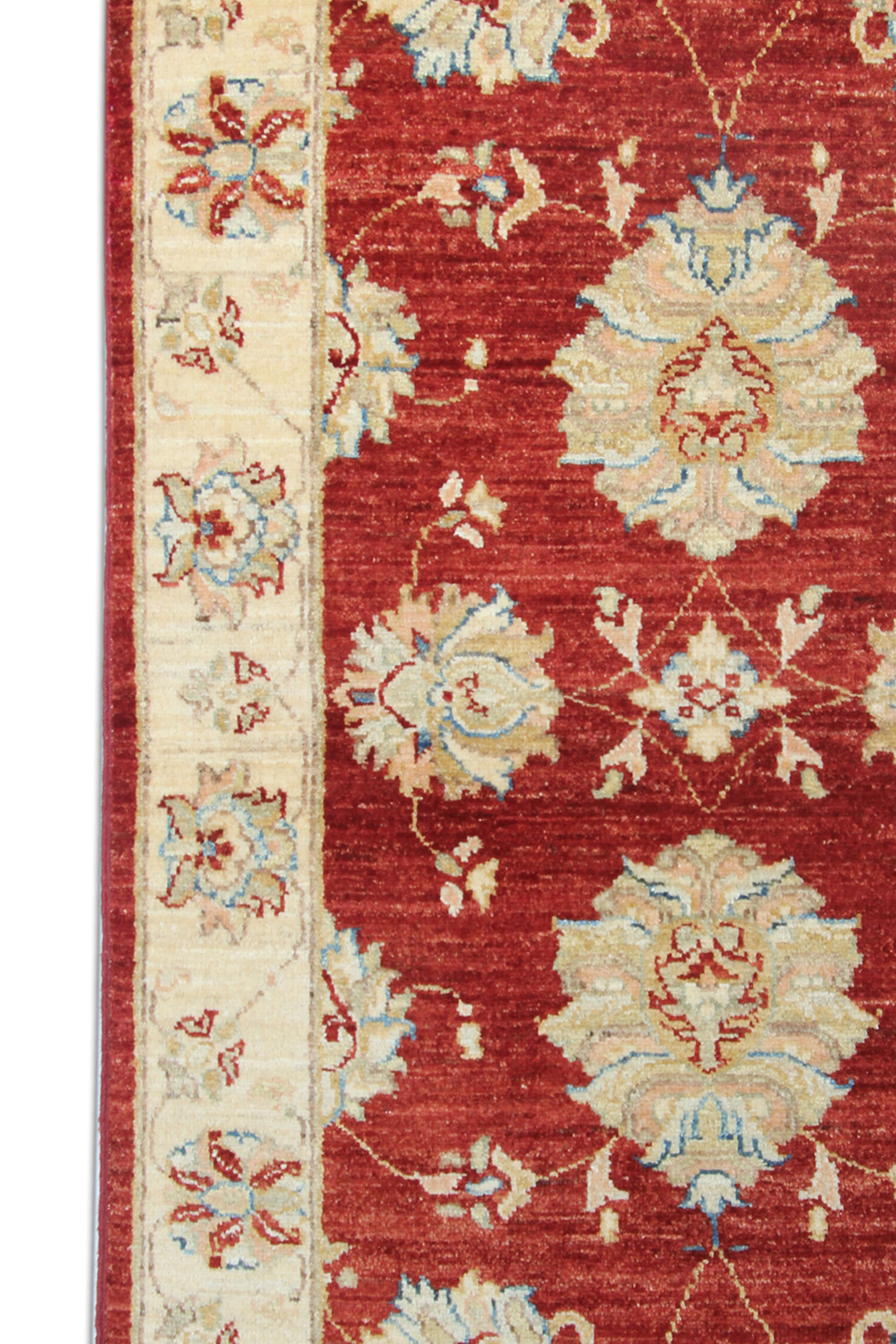 Traditional Red Wool Area Rug Ziegler Carpet- 77x121cm