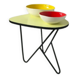 Free-form yellow side coffee table