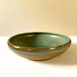 Enamelled stoneware dish / salad bowl signed