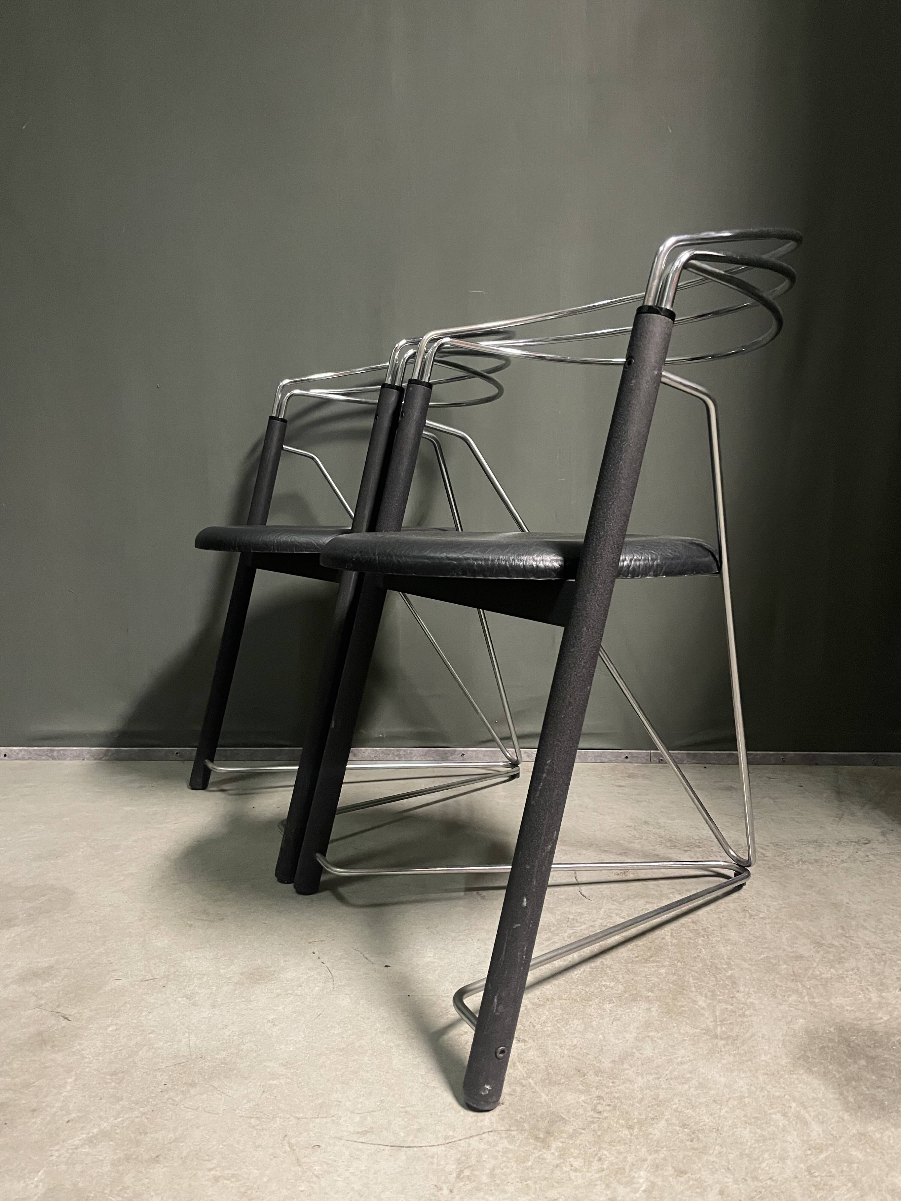 A pair of 'Post Modern' 1980's desk chairs/side chairs.