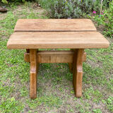Pair of handcrafted solid elm benches