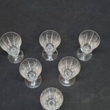 6 verres a porto en cristal cristallin taillé bayel