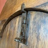 Antique Rustic Tuscan Window in Chestnut with Original Wrought Iron Hardware, 1800s