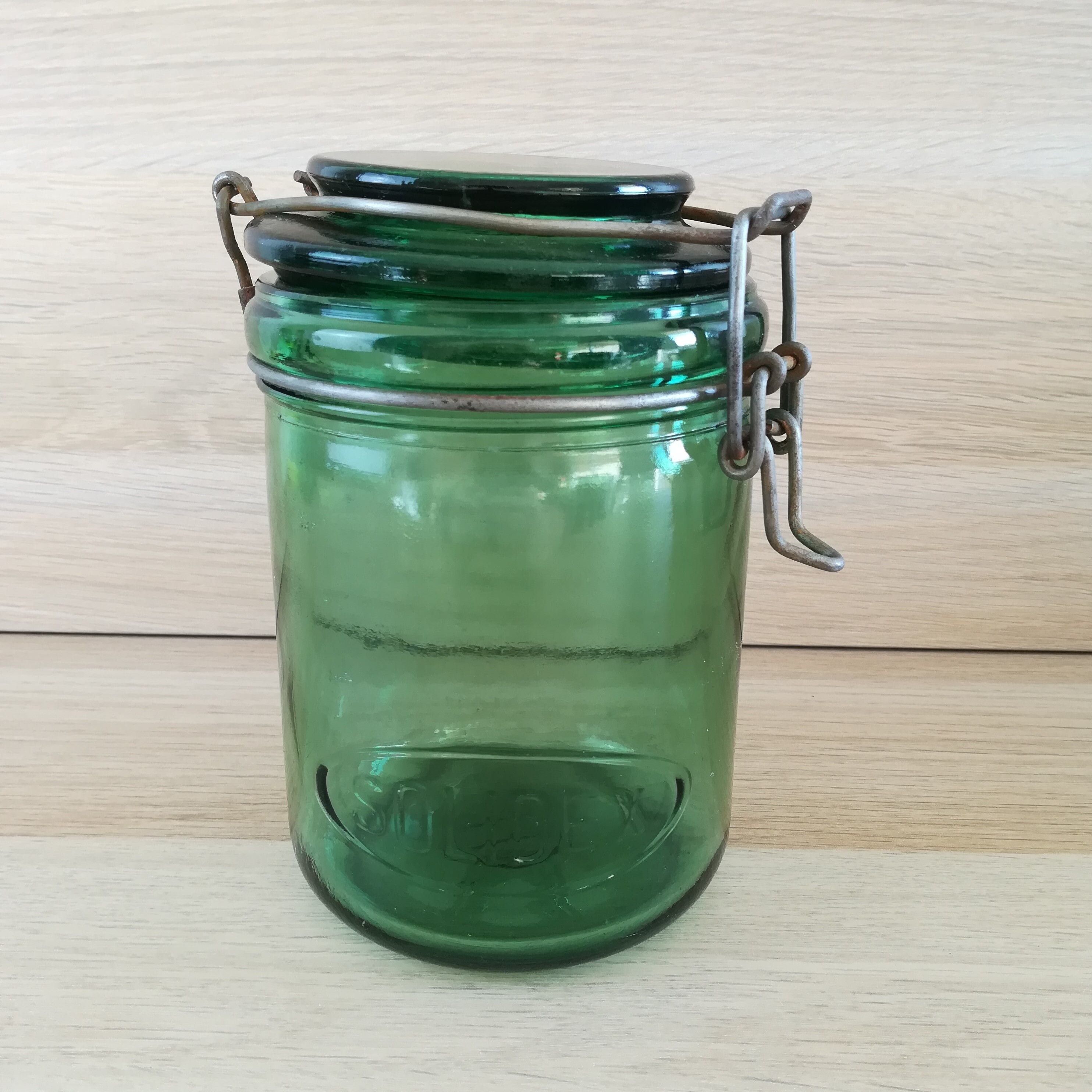 Solidex Green Glass Jar 1L H18CM