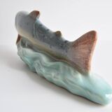 Art Deco Sculpture Trout by Ditmar Urbach Znojmo factory, Czechoslovakia, 1940s.