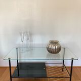 Coffee table 50s metal and glass
