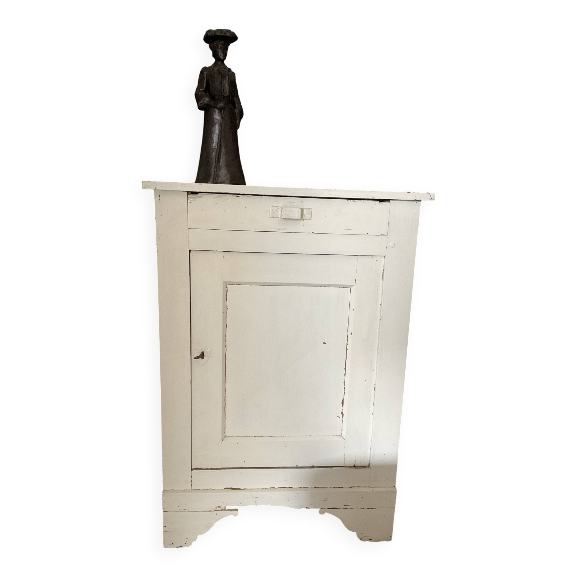 Antique jam pot painted white