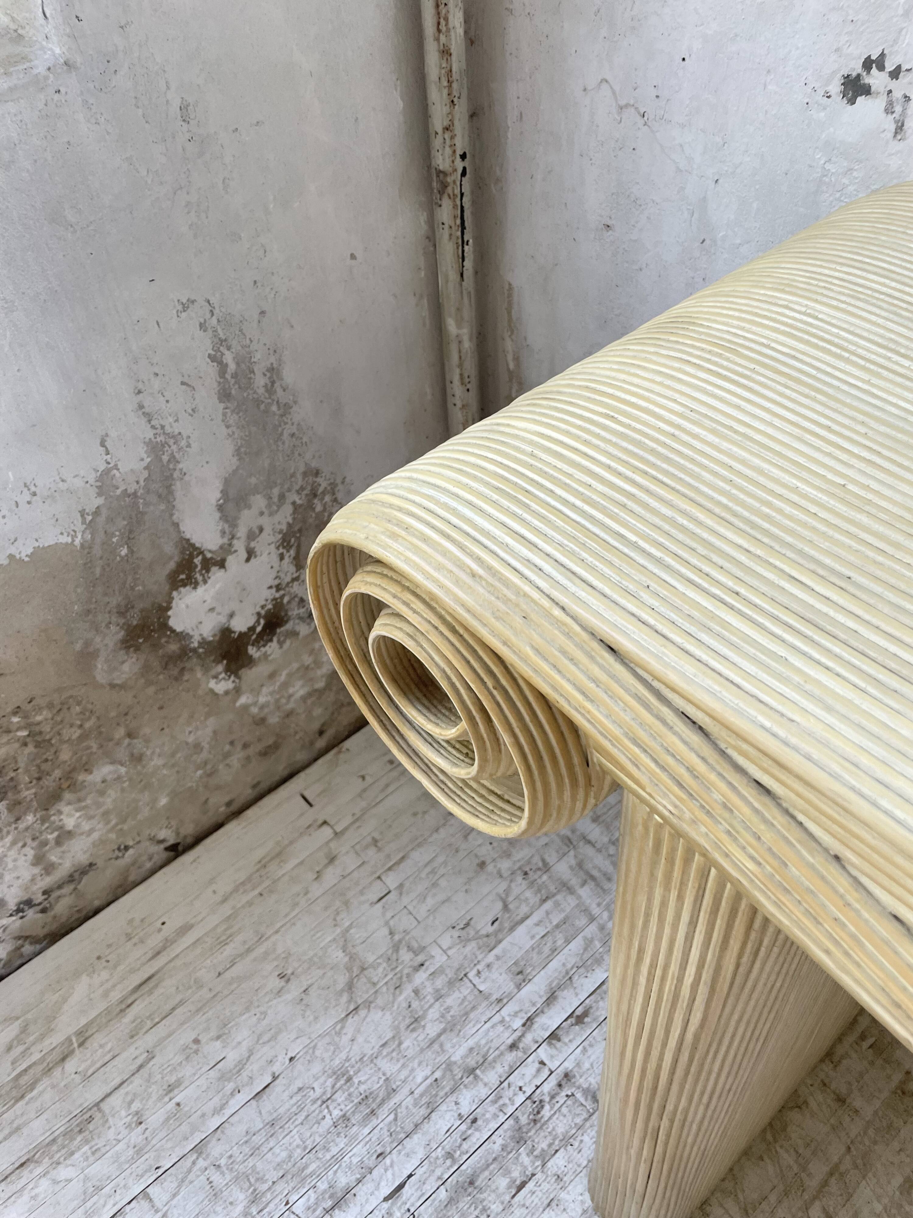 70s console in tropicalist rattan