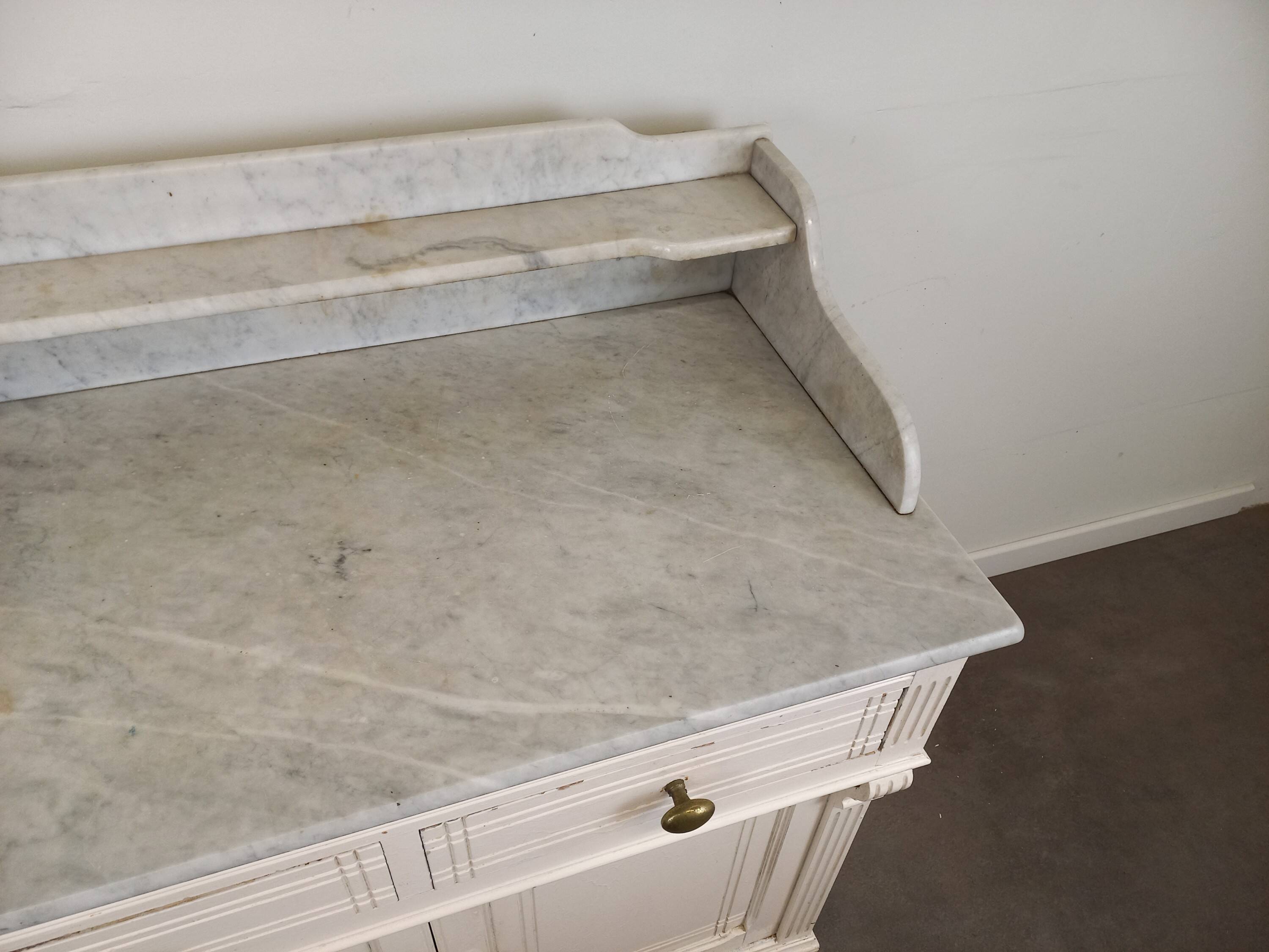 Marble top bathroom cabinet