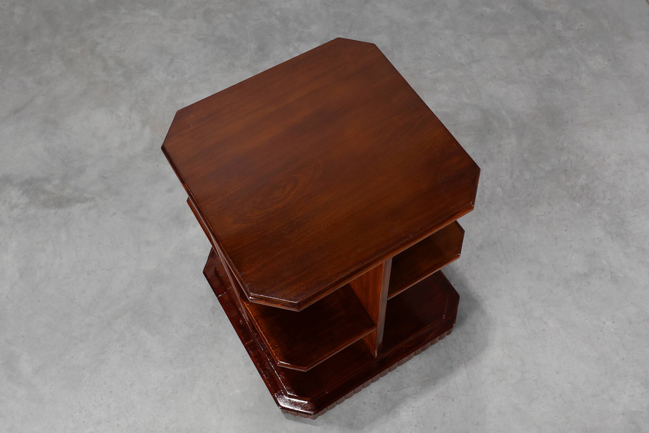 French Art Deco Side Table in Wood, circa 1920