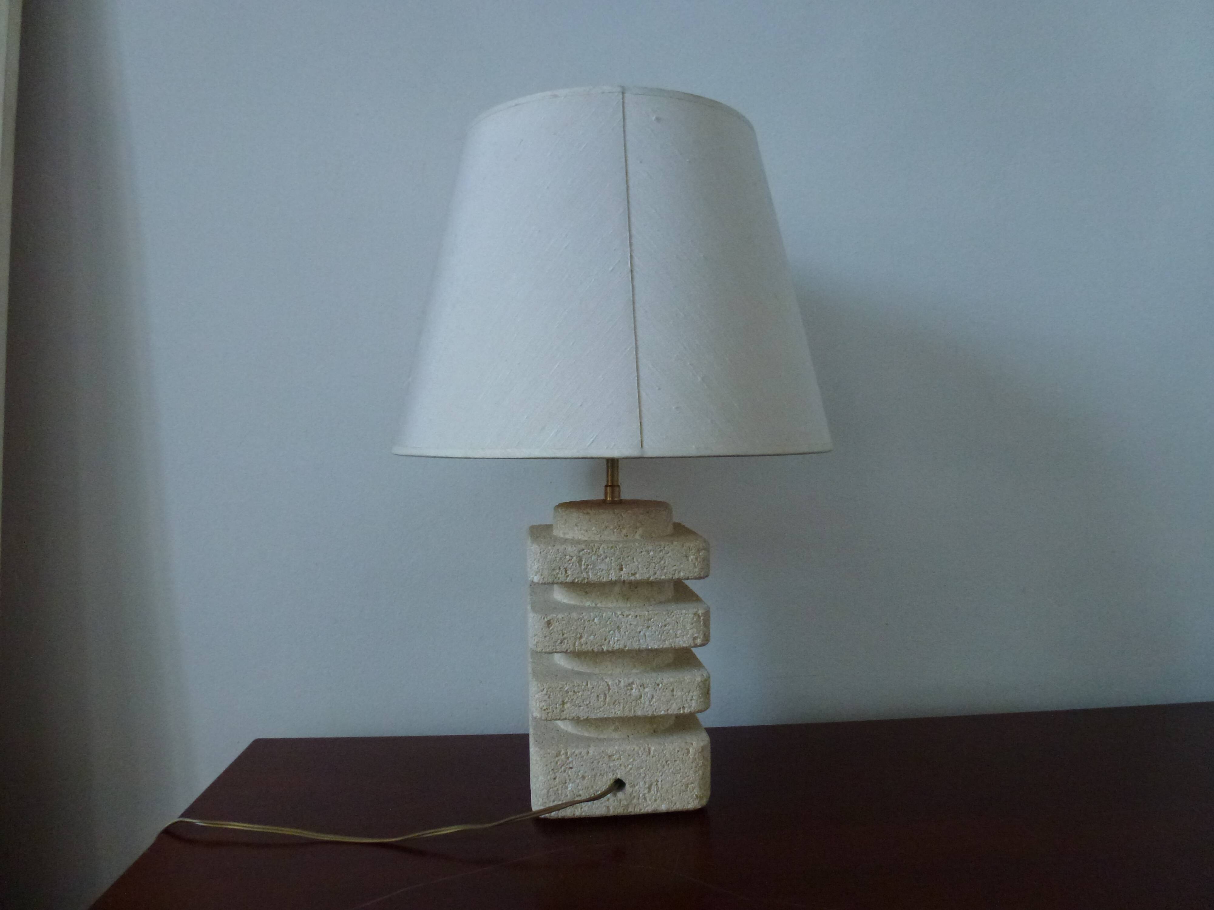 Travertine lamp from the 60s and 70s