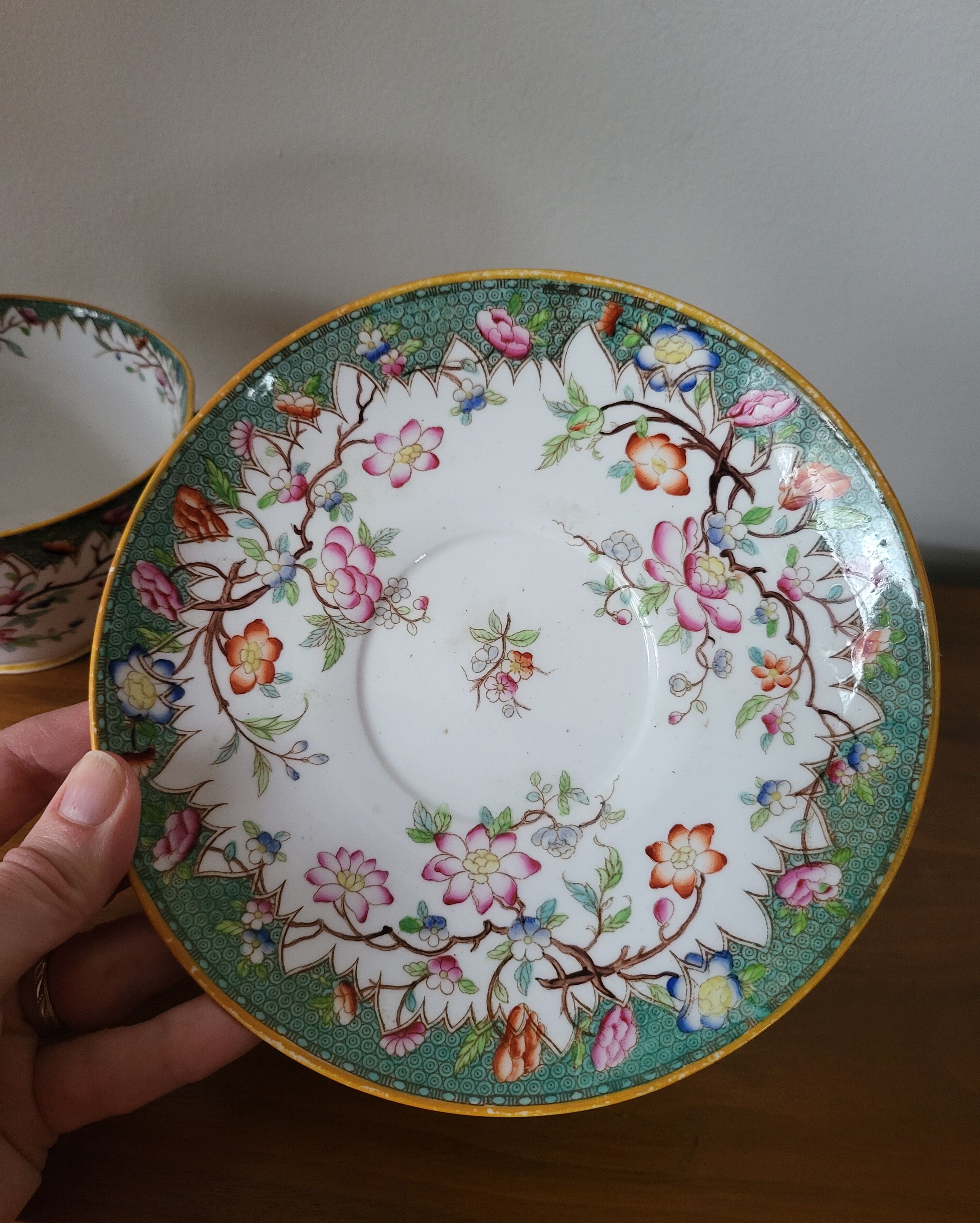 Large Tea or Chocolate Cup in Porcelain VPF Minton Decor