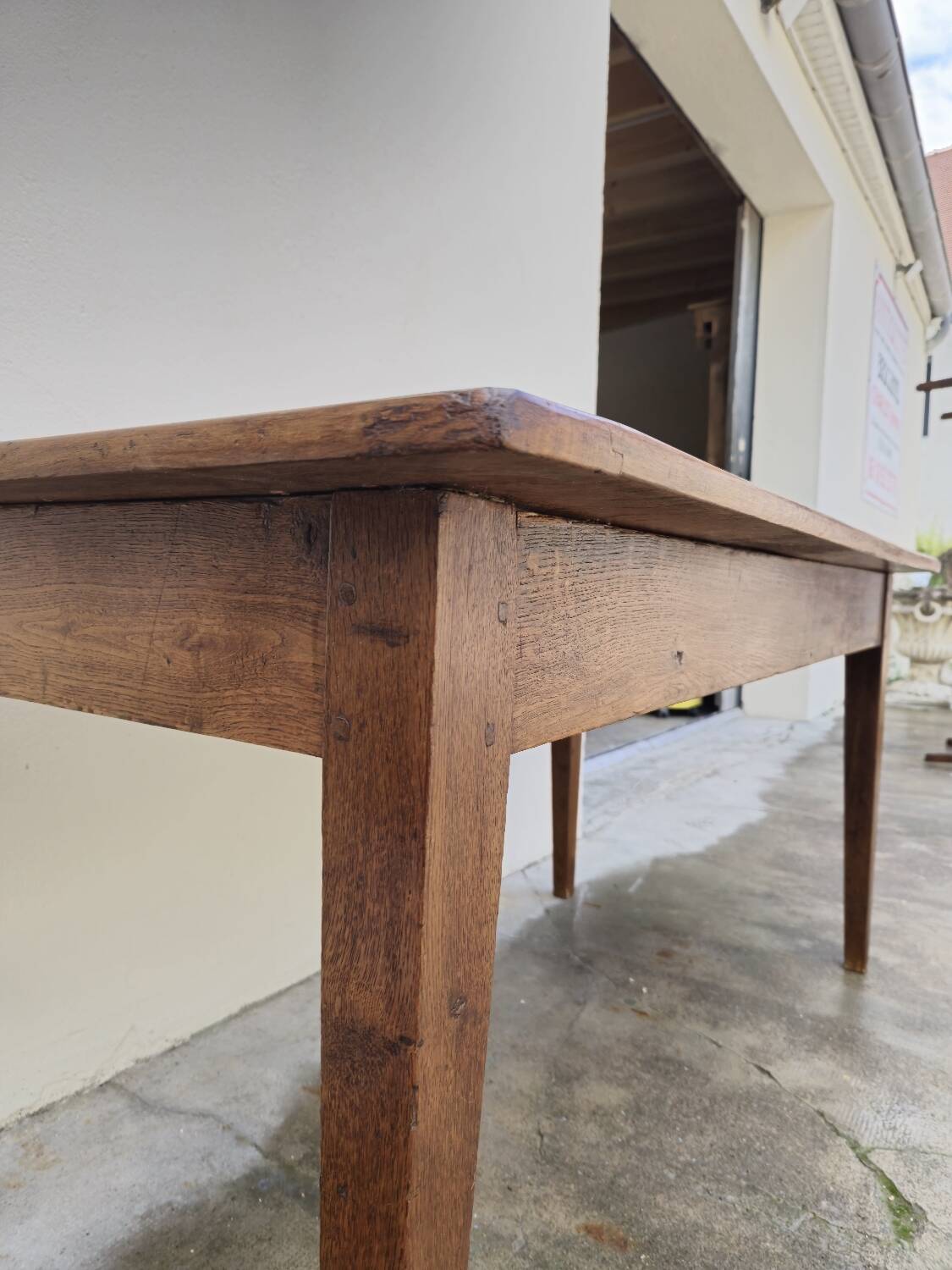 Antique rustic farmhouse table made in the 1900s - 1.54m