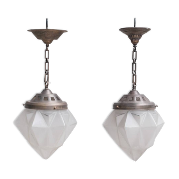 Mid-century large glass pendant(s)