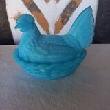 Blue opaline hen candy box