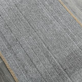 3x10 White Black Turkish Runner Rug 92x310Cm