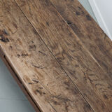 French 19th century farmhouse rustic natural chestnut coffee table