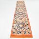 Navy Blue & Orange Vintage Runner Rug, 79x395Cm