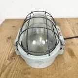 Industrial Cast Aluminium Wall Light with Frosted Glass from Elektrosvit, 1970s