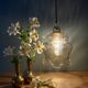 Vintage amber glass suspension globe