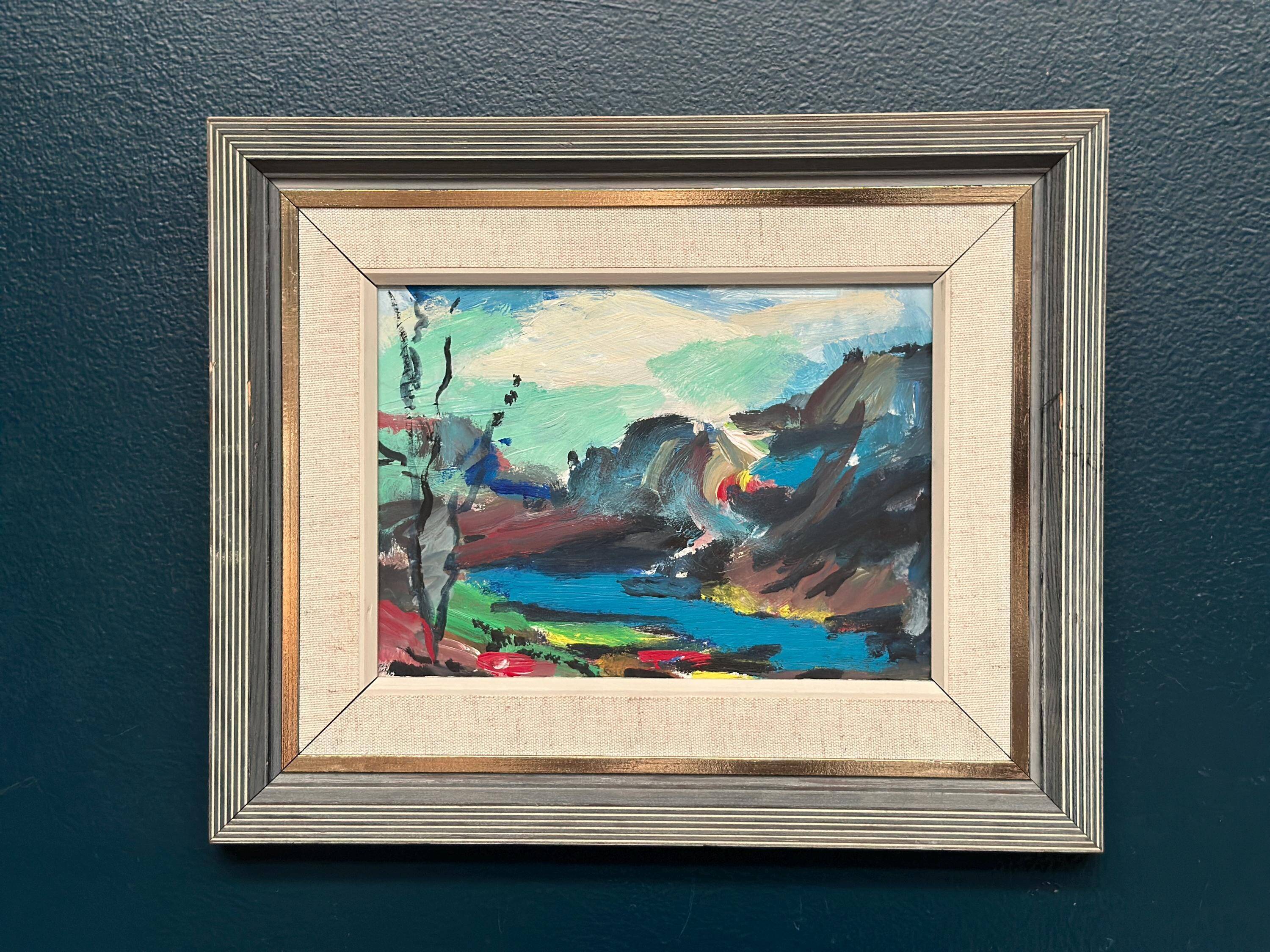 Original Swedish Oil on Panel – “Mountain Landscape” – Vintage & Framed