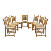 Henning Kjærnulf dining chairs, oak, Danish design, 1960s