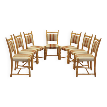 Henning Kjærnulf dining chairs, oak, Danish design, 1960s