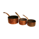 Lot de 3 casseroles en cuivre n°10 et n°14