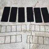 Set of modular String shelves - black and gold metal - 1960