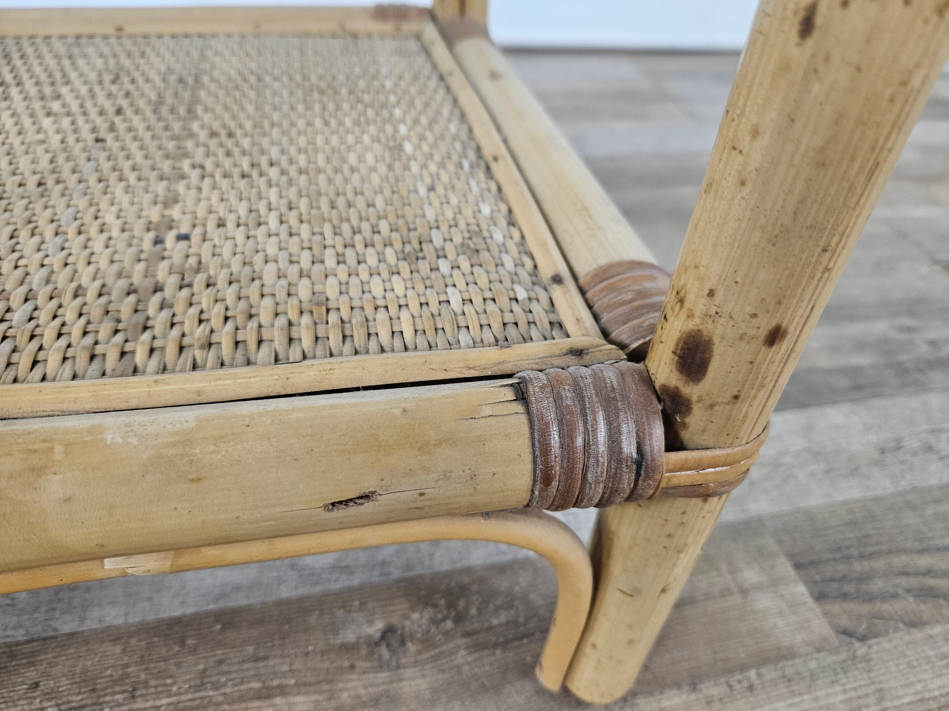 Wicker coffee table with glass top