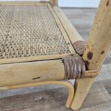 Wicker coffee table with glass top