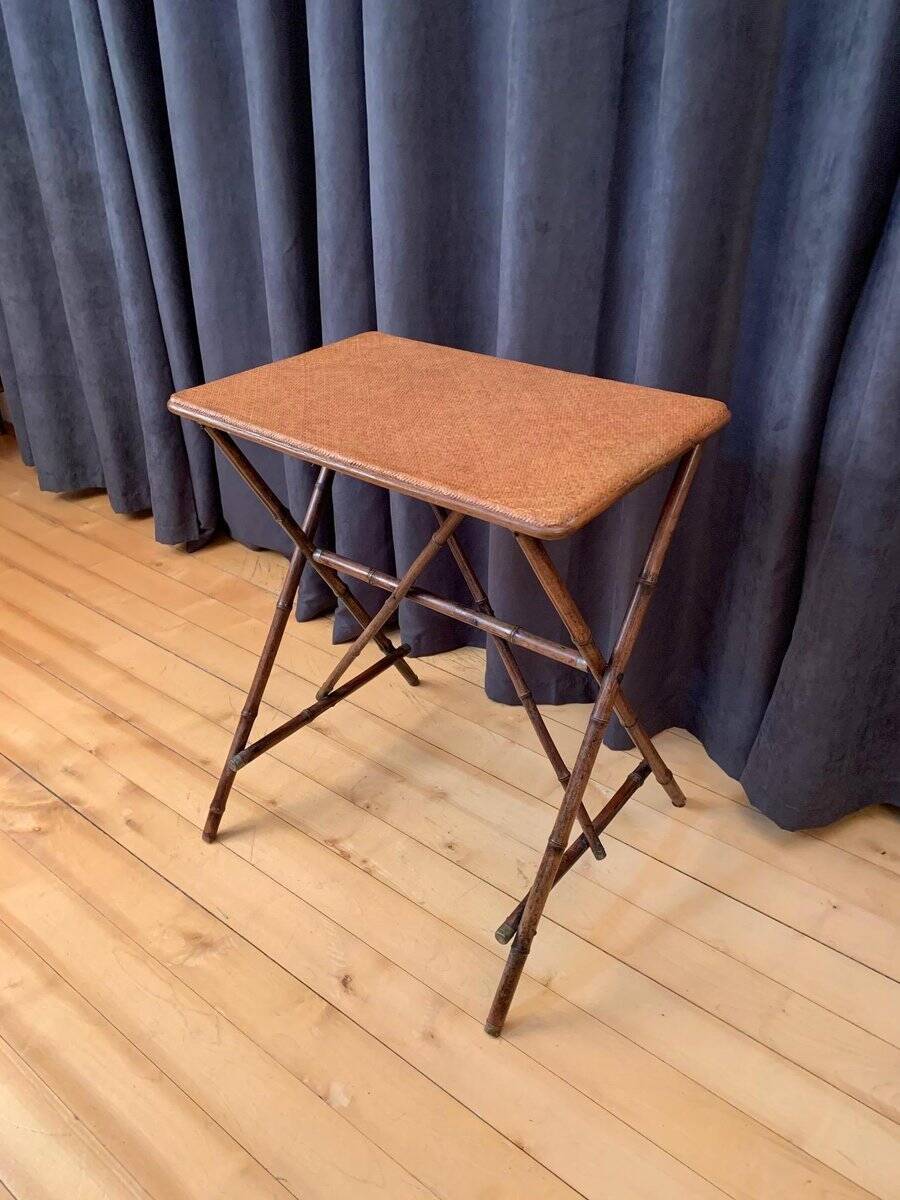 English bamboo side table, 1920s