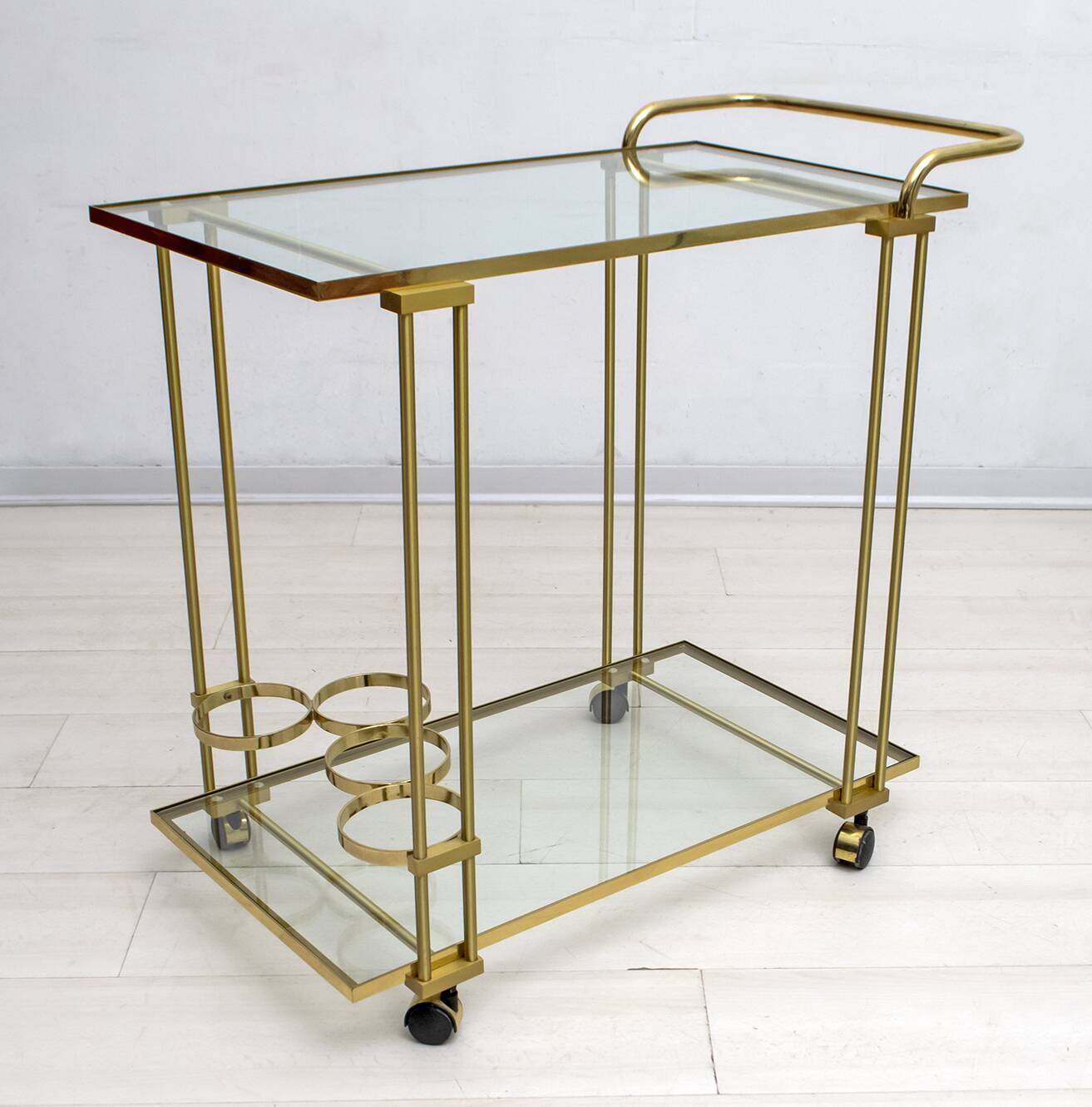 Mid-Century Modern Italian Brass Bar Cart, 1970s