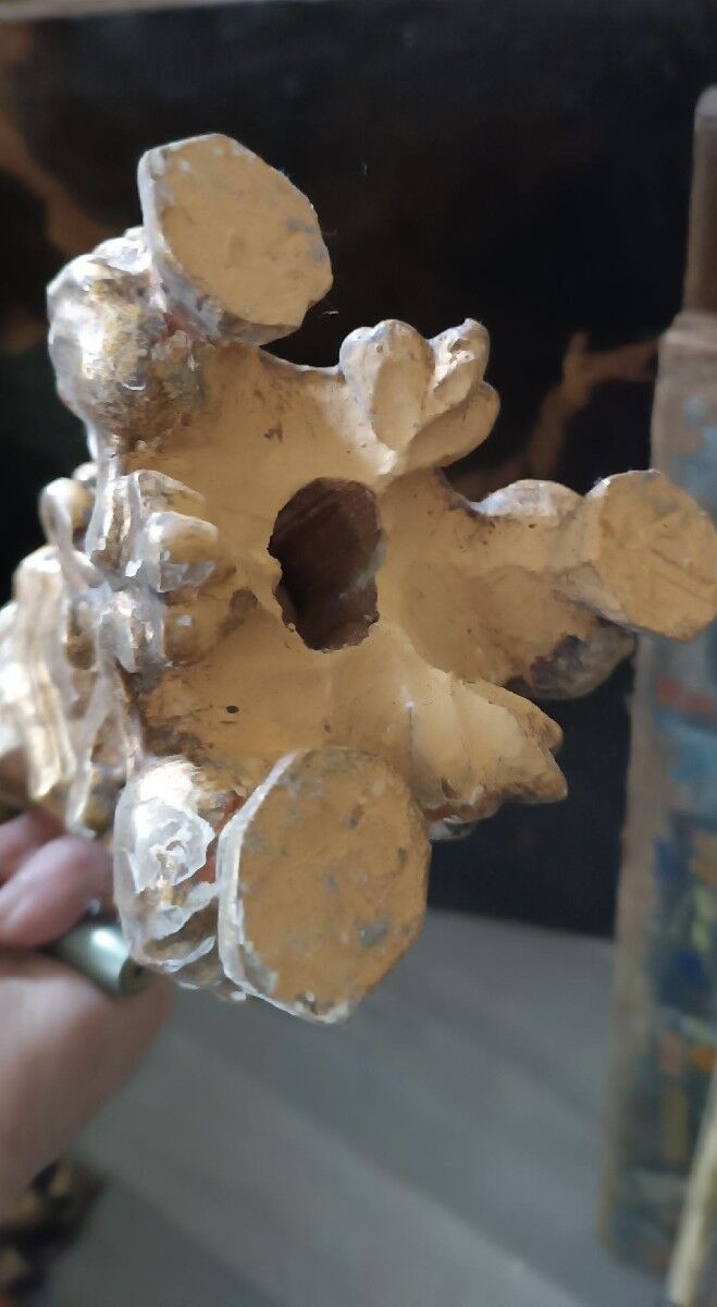 Pair of antique candlesticks from Italy, 18th century.