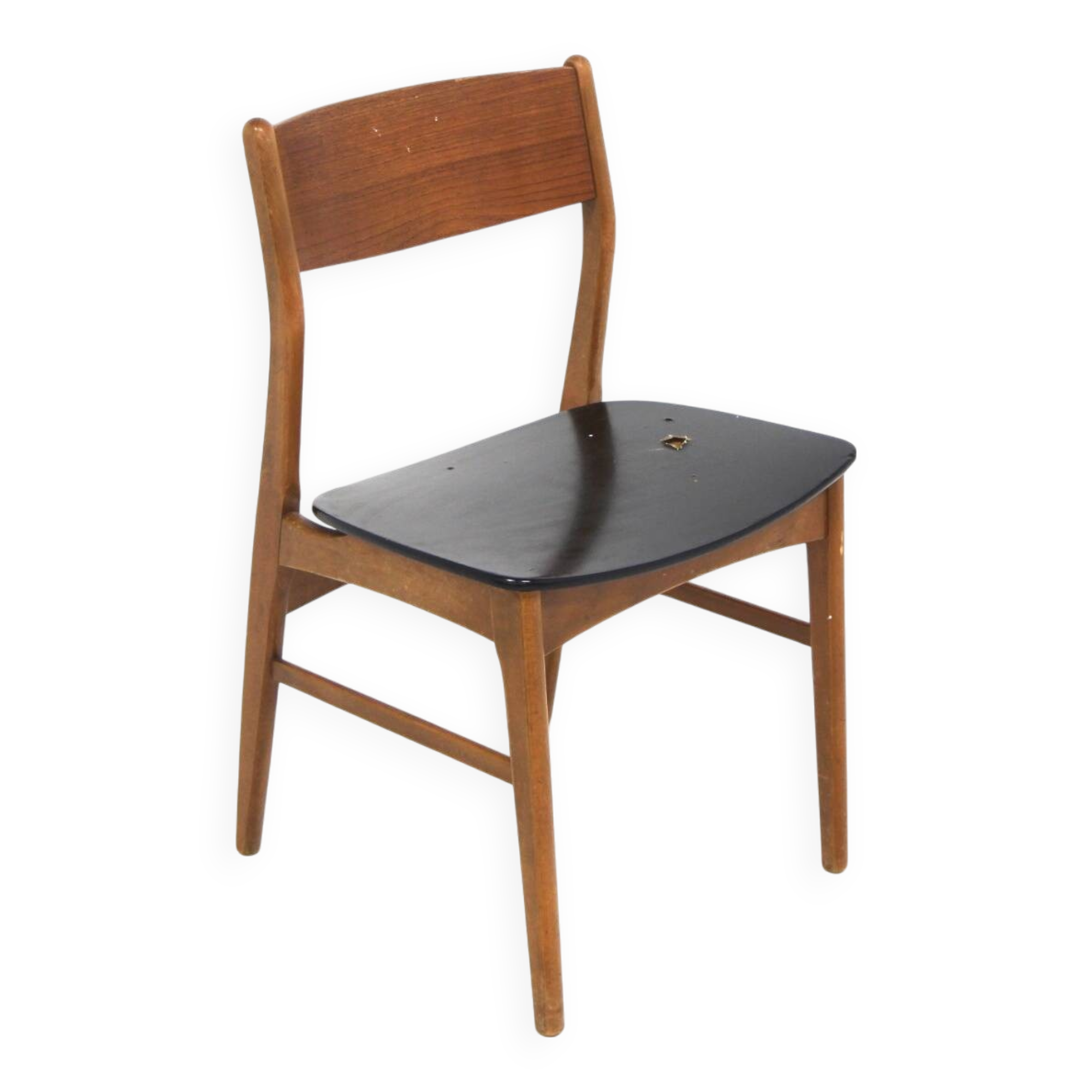 Chaise scandinave en teck en skaï, Danemark, 1960