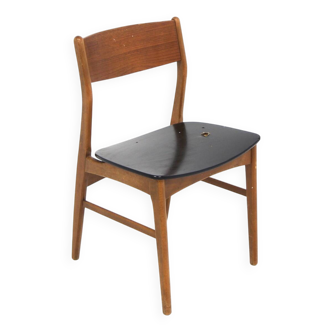 Scandinavian teak chair with skai, Denmark, 1960