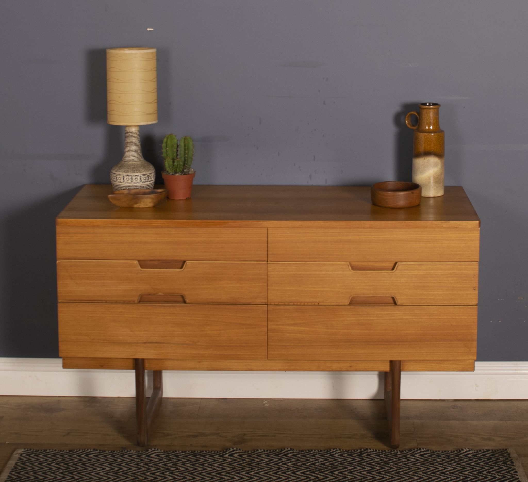 Restored teak retro uniflex 1960s chest of drawers sideboard q range by gunther hoffstead