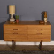 Restored teak retro uniflex 1960s chest of drawers sideboard q range by gunther hoffstead