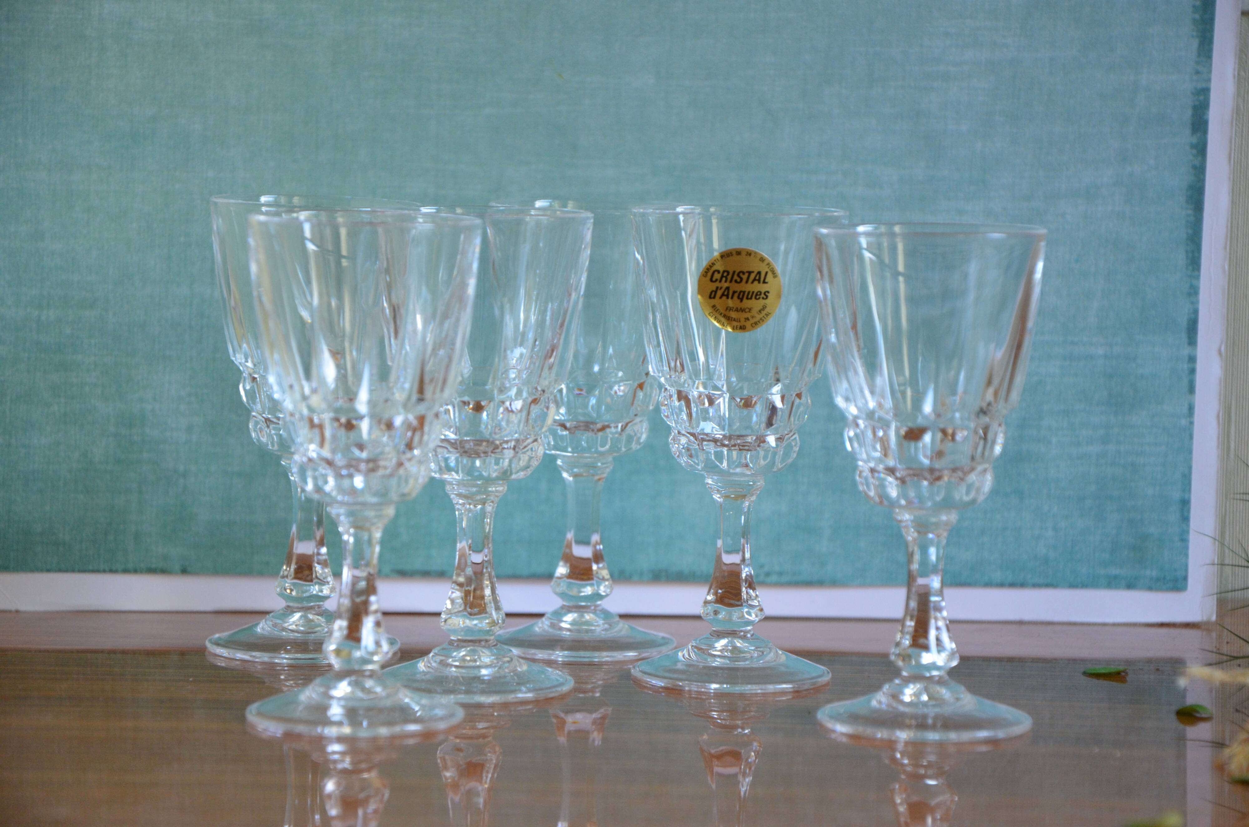 Set of 6 Arques crystal glasses