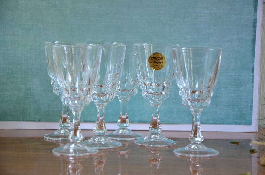 Lot de 6 verres cristal d'Arques | Selency