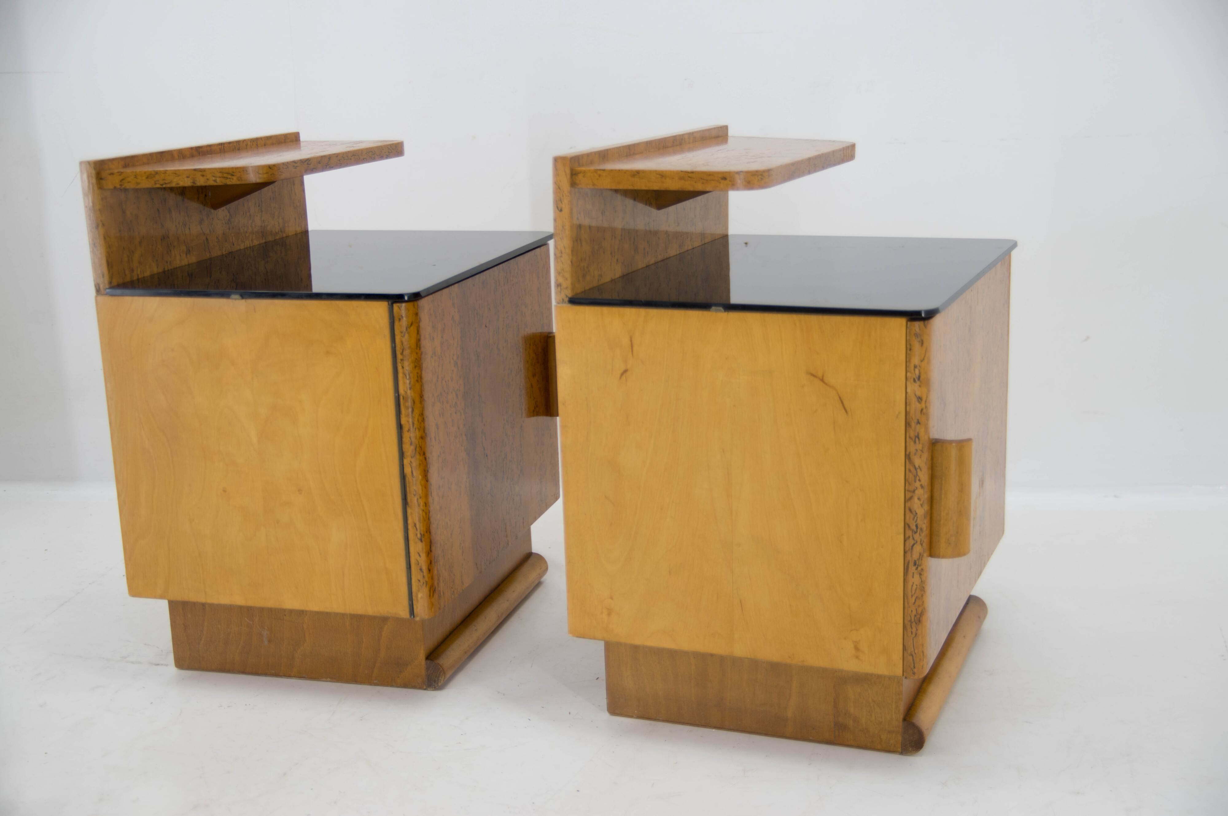 Set of Two Night Stands by Halabala for UP Zavody, 1940s