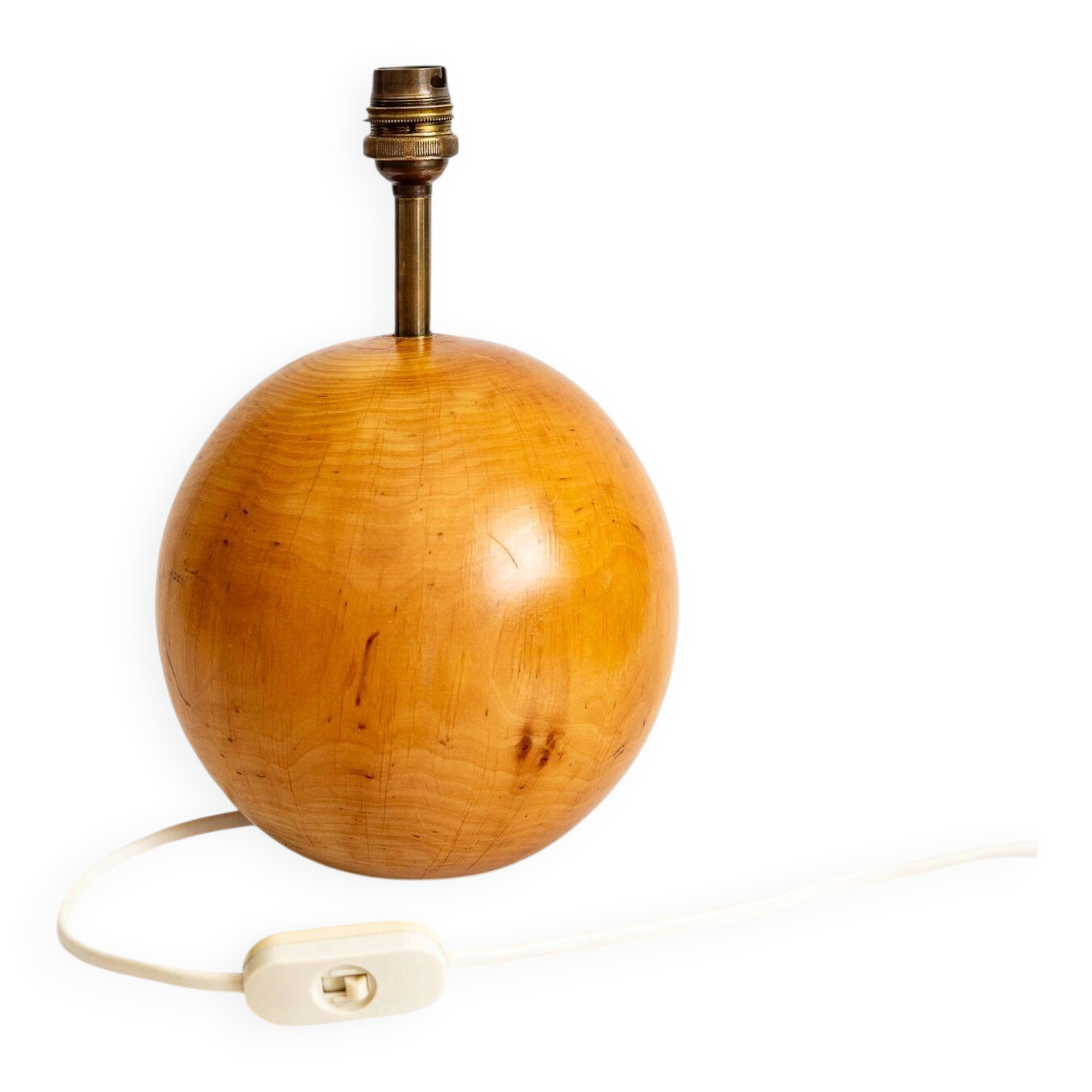 Ornamental lamp base made of elm wood, Italy 1960s.