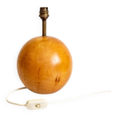 Pied de lampe boule en bois d’orme, Italie années 60