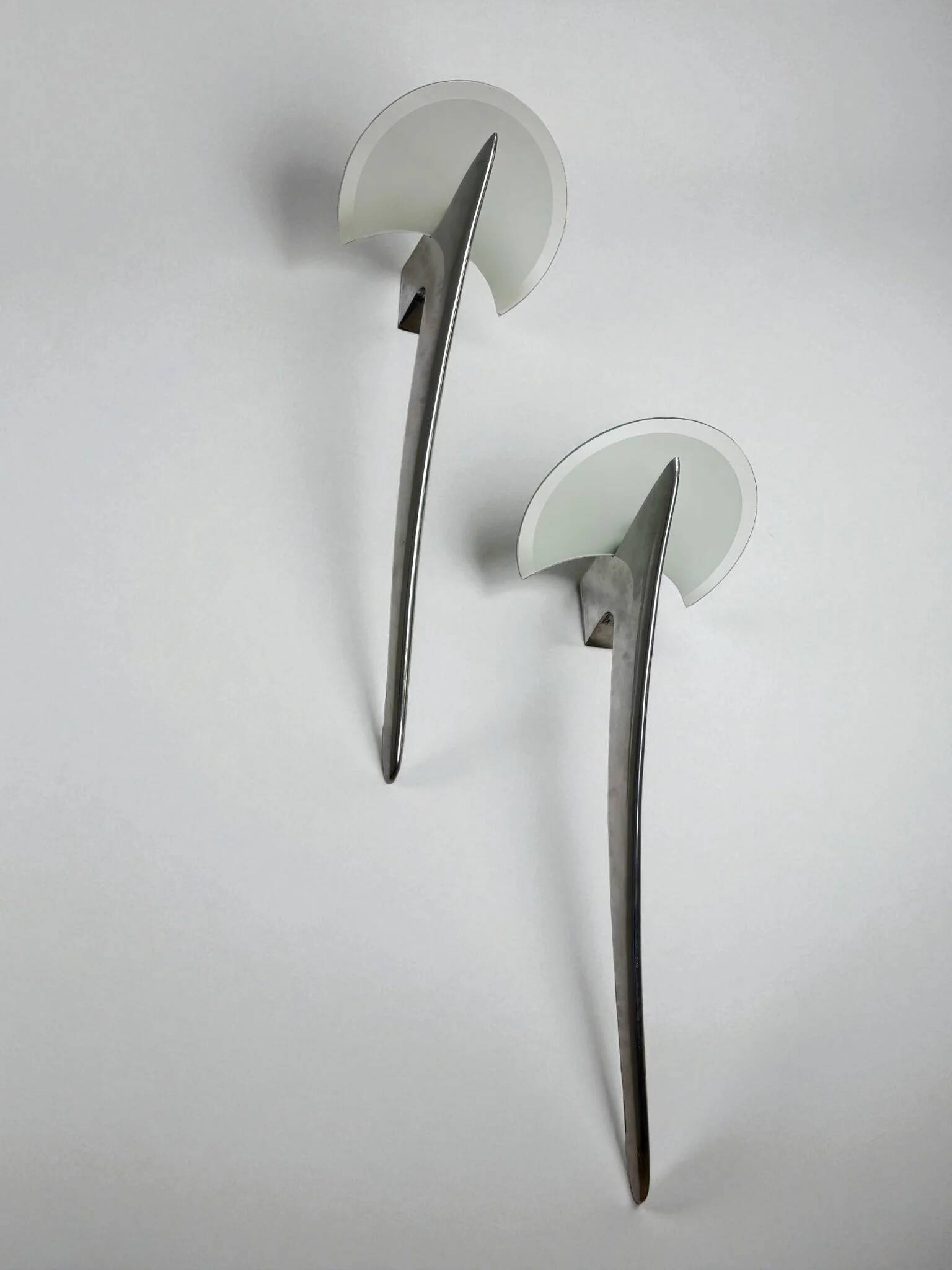 Pair of XXL "Alien" wall sconces by Taller Uno, Spain, 1970s