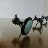 Wall-mounted coat rack, 3 hooks in Bakelite and metal, 1950s/60s