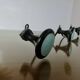 Wall-mounted coat rack, 3 hooks in Bakelite and metal, 1950s/60s