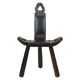 Mid Century Brutalist Tripod Chair Pine Faux Leather Spain